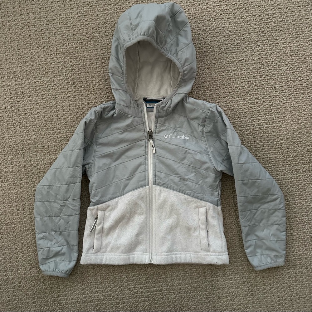 Columbia Outdoors Toddler Baby Fleece Jacket XXS 2T 3T White Silver Steens Mt